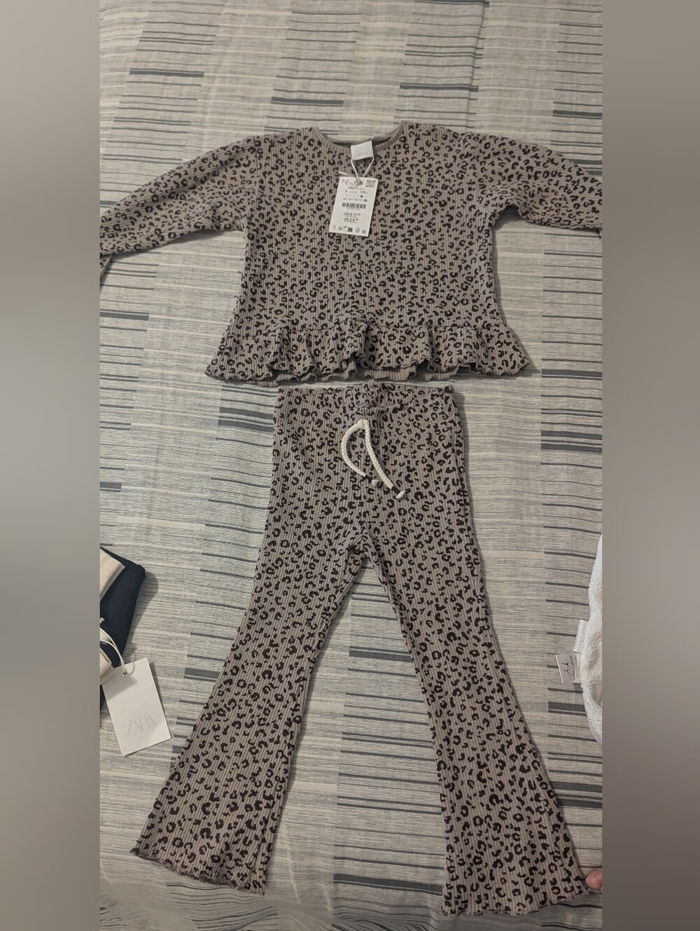 Zara Girls Leopard Print Ruffle 2 Piece Set - NWT